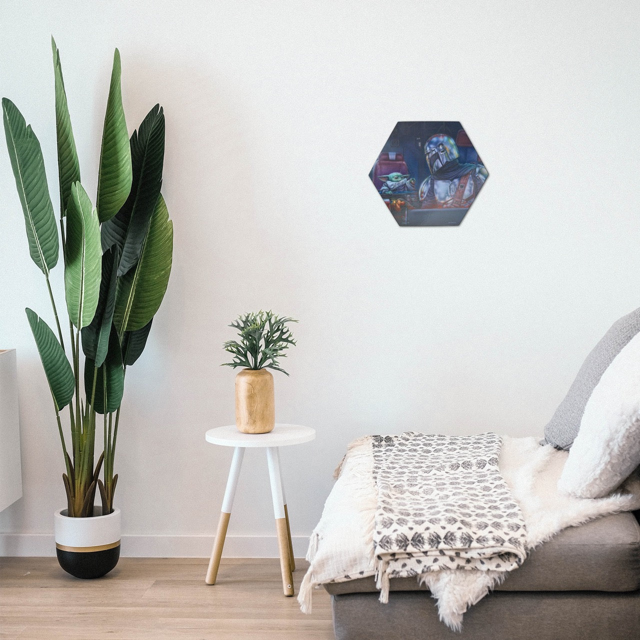 Star Wars (The Mandalorian  Two for the Road) KNEXAGON® Wood Print WPHEX2096